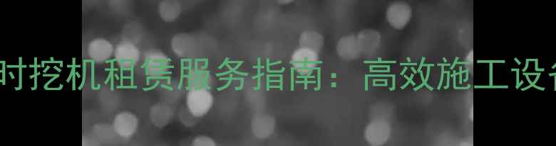 图片 郑州全城24小时挖机租赁服务指南：高效施工设备租赁全攻略2