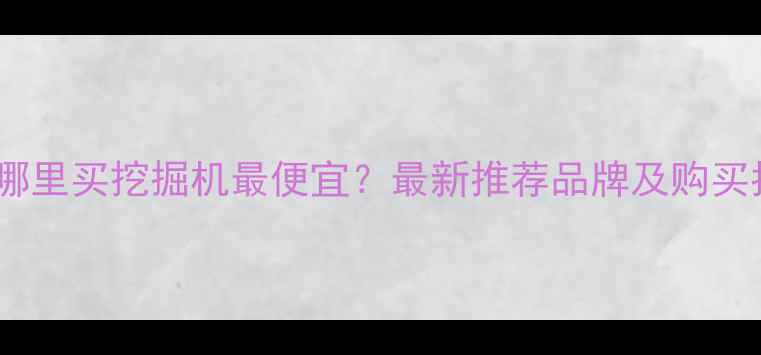 郑州哪里买挖掘机最便宜最新推荐品牌及购买指南