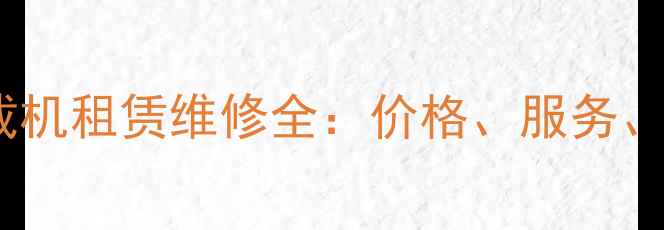 图片 郑州山猫装载机租赁维修全：价格、服务、口碑大公开1