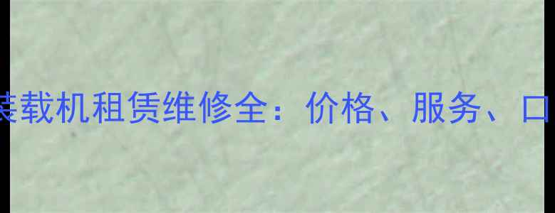 图片 郑州山猫装载机租赁维修全：价格、服务、口碑大公开2