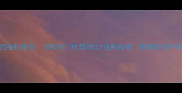 图片 重工挖掘机推荐：10款热门机型对比+选购指南（附真实用户评价）