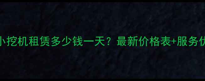 图片 重庆小挖机租赁多少钱一天？最新价格表+服务优势全