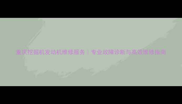 图片 重庆挖掘机发动机维修服务｜专业故障诊断与高效维修指南