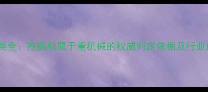 图片 重机械分类全：挖掘机属于重机械的权威判定依据及行业应用指南2
