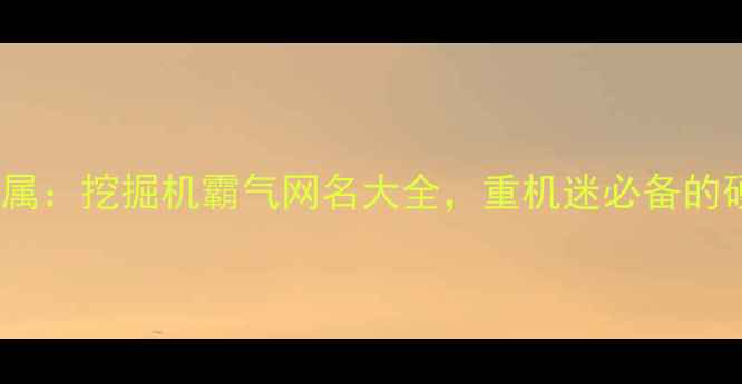 重机玩家专属挖掘机霸气网名大全重机迷必备的硬核ID指南