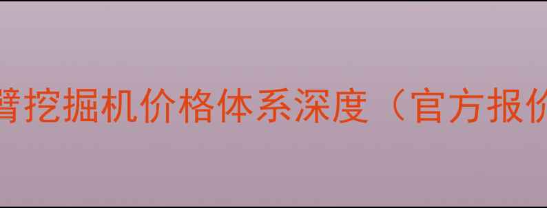 图片 长臂挖掘机价格体系深度（官方报价）
