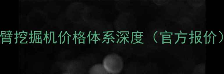 图片 长臂挖掘机价格体系深度（官方报价）2