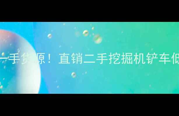 阜阳本地装载机一手货源直销二手挖掘机铲车低价批发支持分期