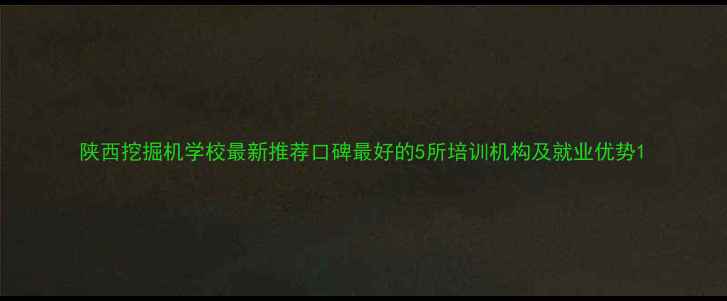 图片 陕西挖掘机学校最新推荐口碑最好的5所培训机构及就业优势1