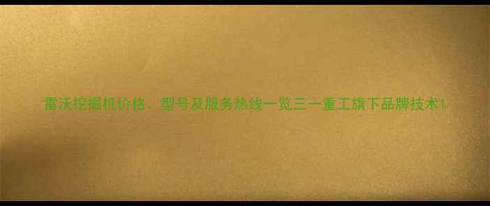 雷沃挖掘机价格型号及服务热线一览三一重工旗下品牌技术