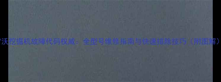 图片 雷沃挖掘机故障代码权威：全型号维修指南与快速排除技巧（附图解）2