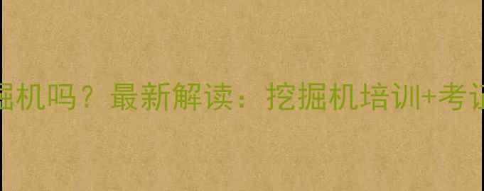 驾校可以学挖掘机吗最新解读挖掘机培训考证就业全指南
