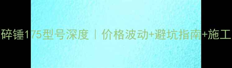 图片 黑金刚破碎锤175型号深度｜价格波动+避坑指南+施工实测报告