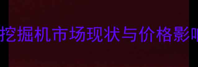 黔东南二手挖掘机市场现状与价格影响因素分析