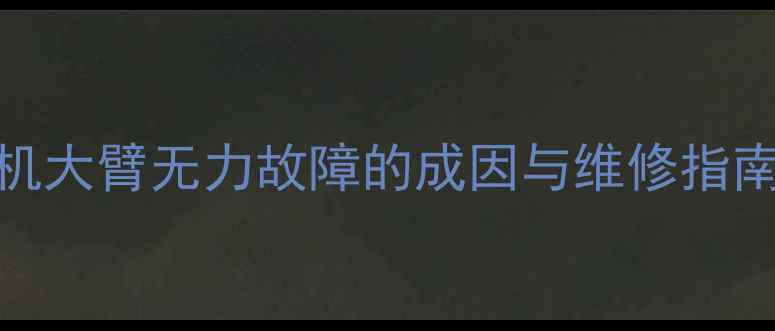 黔东南地区挖掘机大臂无力故障的成因与维修指南高效解决方法