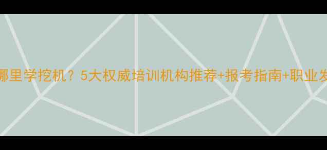 龙华哪里学挖机5大权威培训机构推荐报考指南职业发展全