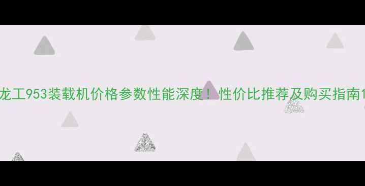龙工953装载机价格参数性能深度性价比推荐及购买指南