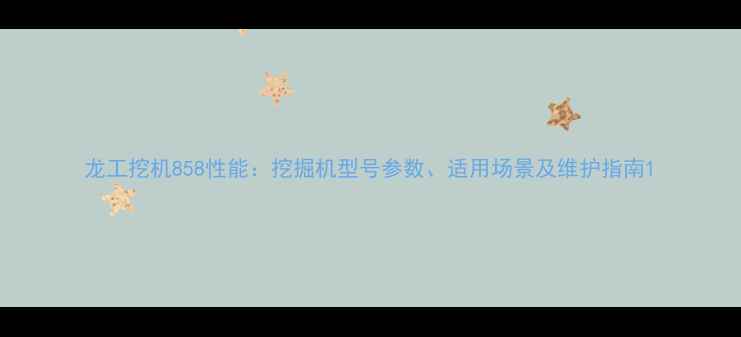 图片 龙工挖机858性能：挖掘机型号参数、适用场景及维护指南1