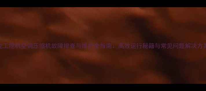 图片 龙工挖机空调压缩机故障排查与维护全指南：高效运行秘籍与常见问题解决方案