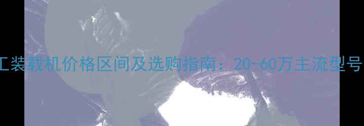 龙工装载机价格区间及选购指南20-60万主流型号全