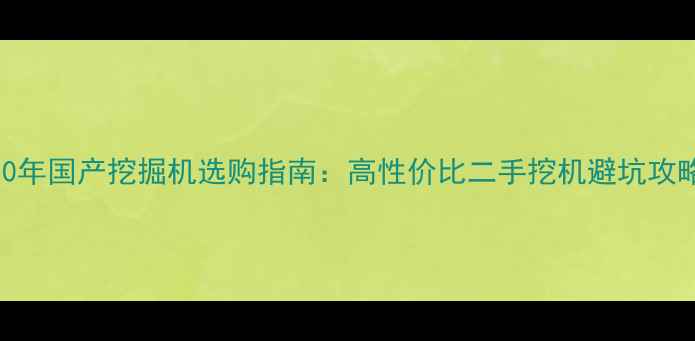 图片 🌟10年国产挖掘机选购指南：高性价比二手挖机避坑攻略🌟