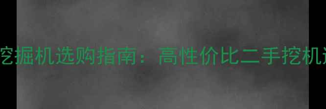 图片 🌟10年国产挖掘机选购指南：高性价比二手挖机避坑攻略🌟1