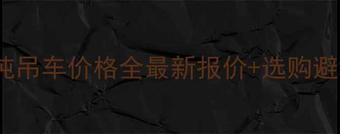 三一300吨吊车价格全最新报价选购避坑指南