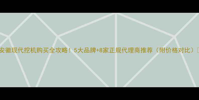 图片 💎安徽现代挖机购买全攻略！5大品牌+8家正规代理商推荐（附价格对比）💎1