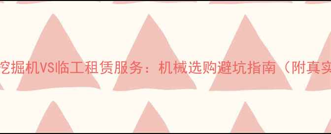 图片 💥三一小型挖掘机VS临工租赁服务：机械选购避坑指南（附真实成本对比）