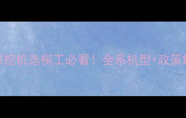 北京挖机选柳工必看全系机型政策解读