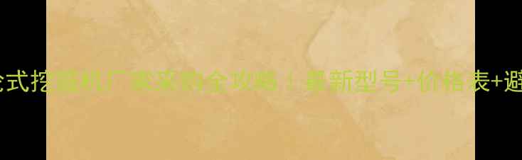 图片 💥福建轮式挖掘机厂家采购全攻略｜最新型号+价格表+避坑指南1