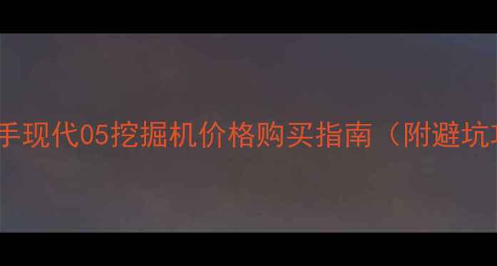 图片 💰北京二手现代05挖掘机价格购买指南（附避坑攻略）💰1