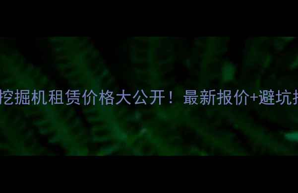 图片 📌10立方挖掘机租赁价格大公开！最新报价+避坑指南🚜💰2