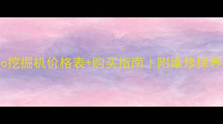 Volvo挖掘机价格表购买指南附维修保养全攻略