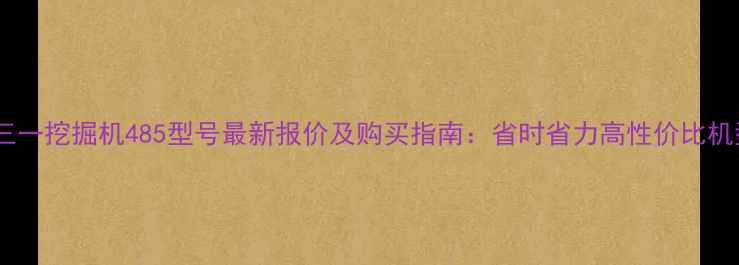 图片 📌三一挖掘机485型号最新报价及购买指南：省时省力高性价比机型2