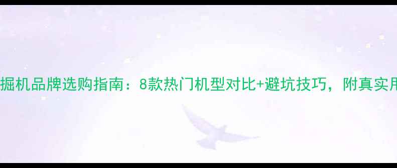 图片 🔥大型挖掘机品牌选购指南：8款热门机型对比+避坑技巧，附真实用户评价1