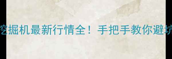 广西二手挖掘机最新行情全手把手教你避坑捡漏攻略