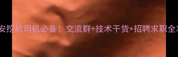 图片 🔥延安挖机司机必备！交流群+技术干货+招聘求职全攻略1