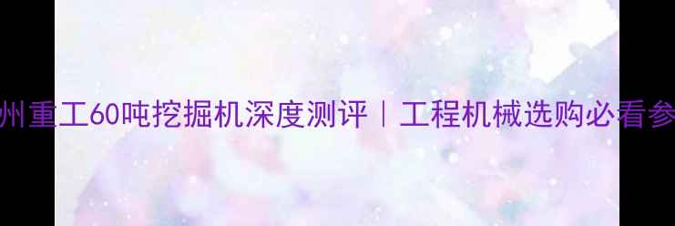 徐州重工60吨挖掘机深度测评工程机械选购必看参数