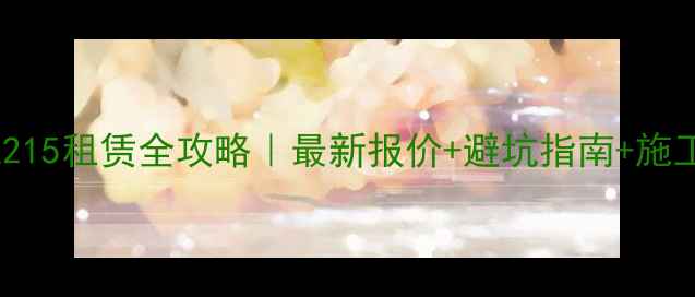 徐工挖机215租赁全攻略最新报价避坑指南施工场景实测