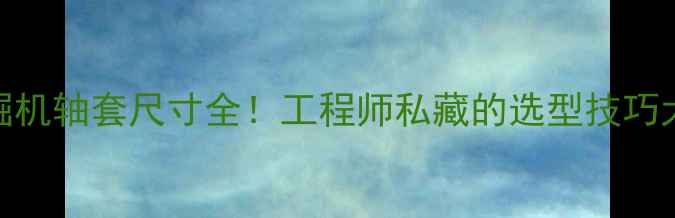 图片 🔥挖掘机轴套尺寸全！工程师私藏的选型技巧大公开