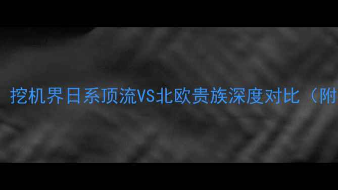 日立VS沃尔沃挖机界日系顶流VS北欧贵族深度对比附选购避坑指南