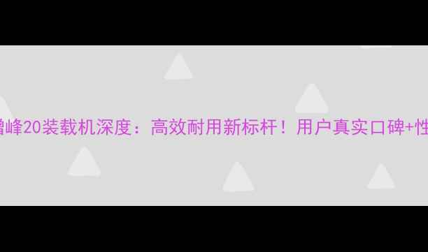 莱州增峰20装载机深度高效耐用新标杆用户真实口碑性能拆解