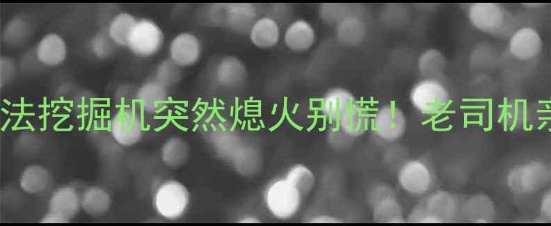 图片 🔧5大原因+4步排查法挖掘机突然熄火别慌！老司机亲测有效的维修指南
