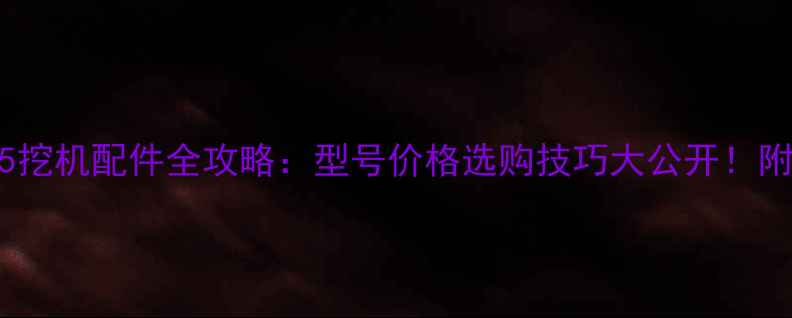 图片 🔧三一155挖机配件全攻略：型号价格选购技巧大公开！附最新清单