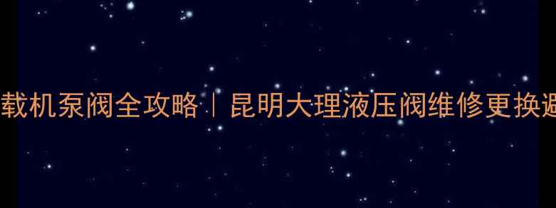图片 🔧云南装载机泵阀全攻略｜昆明大理液压阀维修更换避坑指南2