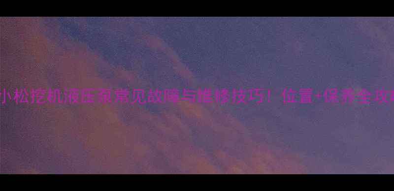 图片 🔧小松挖机液压泵常见故障与维修技巧！位置+保养全攻略1