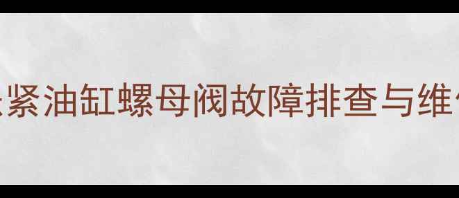 图片 🔧挖掘机涨紧油缸螺母阀故障排查与维修全攻略🔧