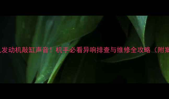 图片 🔧挖机发动机敲缸声音！机手必看异响排查与维修全攻略（附案例）1