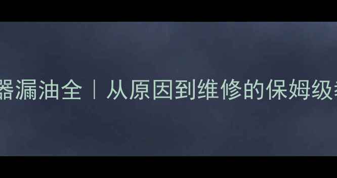 图片 🔧挖机旋转减速器漏油全｜从原因到维修的保姆级教程（附图解）1